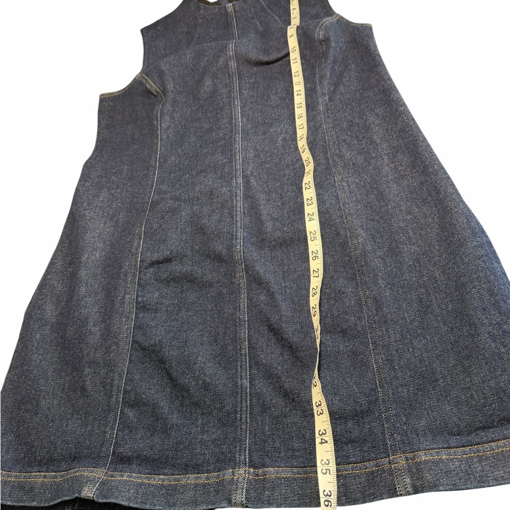 SPANX Dark Blue Denim Midi Dress - Picture 8 of 10